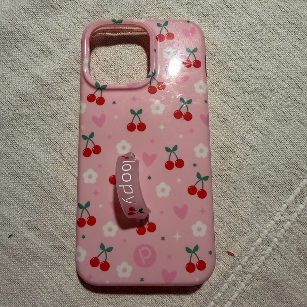 iPhone 15 proMAX Loopy Case Cherry Blossom Pink Phone Case